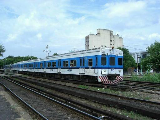 View of Toshiba Electrical MU train at Haedo.