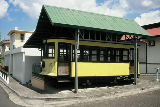 Reconstructed tram car No. 15 (Brill), exposed at the Parque de Diversiones near San José.