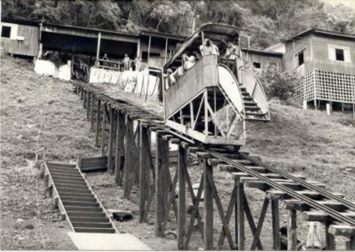 View from below, with lateral power supply, River Paraná, Brazil.