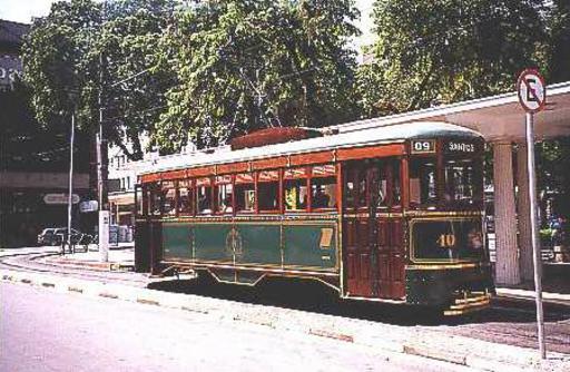 Santos SP, historisches Tram an der Endstation Praça Mauá.