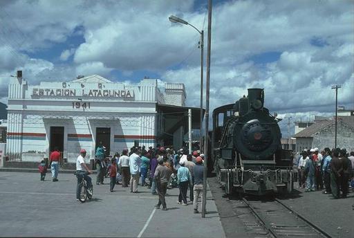 Mountain engine 58 with special train at Latacunga, Ecuador.
