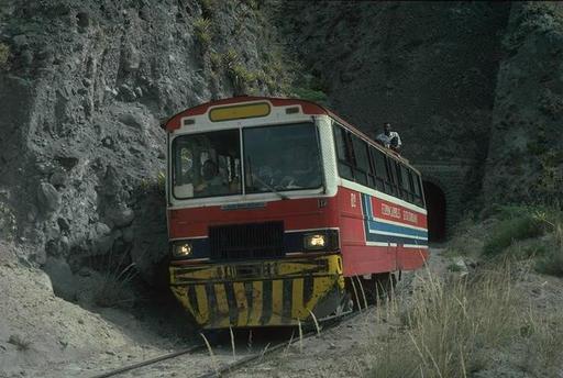 Autoferro on the line Ibarra - San Lorenzo underway uphill from Primer Paso to Ibarra, Ecuador.