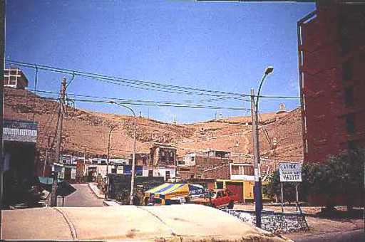 Chorrillos/Lima, Standseilbahn. Die obere Station war unterhalb des Punktes dieser Aufnahme.